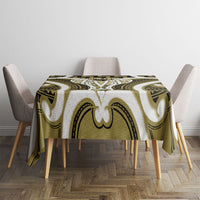 Aotearoa Atua Tangaroa Personalised Tablecloth God Of The Sea Maori Whale Tail Yellow