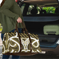 Aotearoa Atua Tangaroa Personalised Travel Bag God Of The Sea Maori Whale Tail Yellow