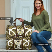 Aotearoa Atua Tangaroa Personalised Travel Bag God Of The Sea Maori Whale Tail Yellow