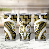 Aotearoa Atua Tangaroa Personalised Tumbler Cup God Of The Sea Maori Whale Tail Yellow
