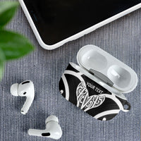 Aotearoa Atua Tangaroa Personalised AirPods Case God Of The Sea Maori Whale Tail Black
