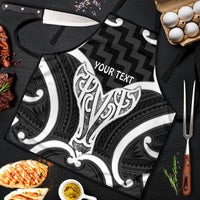 Aotearoa Atua Tangaroa Personalised Apron God Of The Sea Maori Whale Tail Black