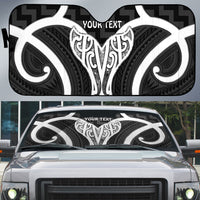 Aotearoa Atua Tangaroa Personalised Auto Sun Shade God Of The Sea Maori Whale Tail Black