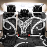 Aotearoa Atua Tangaroa Personalised Back Car Seat Cover God Of The Sea Maori Whale Tail Black