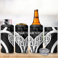 Aotearoa Atua Tangaroa Personalised 4 in 1 Can Cooler Tumbler God Of The Sea Maori Whale Tail Black