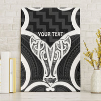 Aotearoa Atua Tangaroa Personalised Canvas Wall Art God Of The Sea Maori Whale Tail Black