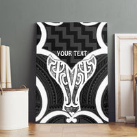 Aotearoa Atua Tangaroa Personalised Canvas Wall Art God Of The Sea Maori Whale Tail Black