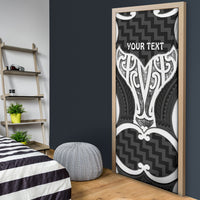 Aotearoa Atua Tangaroa Personalised Door Cover God Of The Sea Maori Whale Tail Black