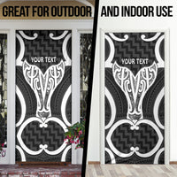 Aotearoa Atua Tangaroa Personalised Door Cover God Of The Sea Maori Whale Tail Black