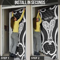 Aotearoa Atua Tangaroa Personalised Door Cover God Of The Sea Maori Whale Tail Black