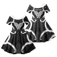 Aotearoa Atua Tangaroa Personalised Family Matching Off Shoulder Maxi Dress and Hawaiian Shirt God Of The Sea Maori Whale Tail Black