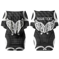Aotearoa Atua Tangaroa Personalised Family Matching Off Shoulder Short Dress and Hawaiian Shirt God Of The Sea Maori Whale Tail Black