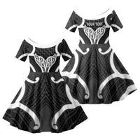 Aotearoa Atua Tangaroa Personalised Family Matching Puletasi and Hawaiian Shirt God Of The Sea Maori Whale Tail Black