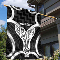 Aotearoa Atua Tangaroa Personalised Garden Flag God Of The Sea Maori Whale Tail Black
