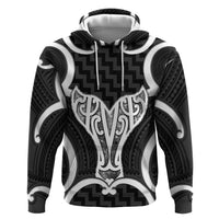 Aotearoa Atua Tangaroa Personalised Hoodie God Of The Sea Maori Whale Tail Black