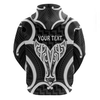 Aotearoa Atua Tangaroa Personalised Hoodie God Of The Sea Maori Whale Tail Black