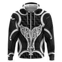 Aotearoa Atua Tangaroa Personalised Hoodie God Of The Sea Maori Whale Tail Black