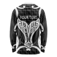 Aotearoa Atua Tangaroa Personalised Long Sleeve Shirt God Of The Sea Maori Whale Tail Black
