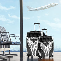 Aotearoa Atua Tangaroa Personalised Luggage Cover God Of The Sea Maori Whale Tail Black