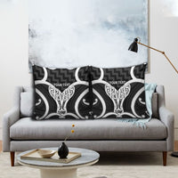 Aotearoa Atua Tangaroa Personalised Pillow Cover God Of The Sea Maori Whale Tail Black