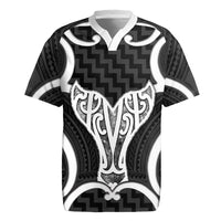 Aotearoa Atua Tangaroa Personalised Rugby Jersey God Of The Sea Maori Whale Tail Black