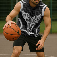 Aotearoa Atua Tangaroa Personalised Sleeveless Hoodie God Of The Sea Maori Whale Tail Black