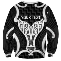Aotearoa Atua Tangaroa Personalised Sweatshirt God Of The Sea Maori Whale Tail Black
