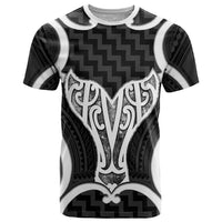 Aotearoa Atua Tangaroa Personalised T Shirt God Of The Sea Maori Whale Tail Black