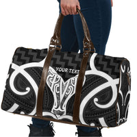 Aotearoa Atua Tangaroa Personalised Travel Bag God Of The Sea Maori Whale Tail Black