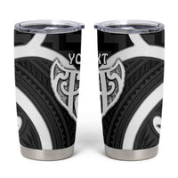 Aotearoa Atua Tangaroa Personalised Tumbler Cup God Of The Sea Maori Whale Tail Black