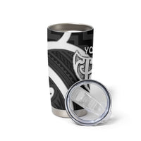 Aotearoa Atua Tangaroa Personalised Tumbler Cup God Of The Sea Maori Whale Tail Black