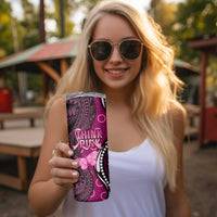 Think Pink Breast Cancer Awareness Skinny Tumbler Butterfly Aboriginal Mix Polynesian Pattern