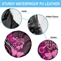 Think Pink Breast Cancer Awareness Spare Tire Cover Butterfly Aboriginal Mix Polynesian Pattern