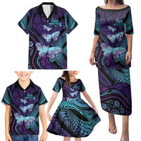 You Matter Suicide Prevention Awareness Family Matching Puletasi and Hawaiian Shirt Butterfly Aboriginal Mix Polynesian Pattern