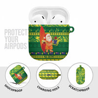 Cook Islands Christmas AirPods Case Surfing Santa Mere Kiritimiti - Polynesian Pride