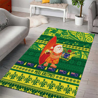 Cook Islands Christmas Area Rug Surfing Santa Mere Kiritimiti - Polynesian Pride