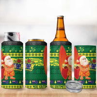 Cook Islands Christmas 4 in 1 Can Cooler Tumbler Surfing Santa Mere Kiritimiti LT14 - Polynesian Pride