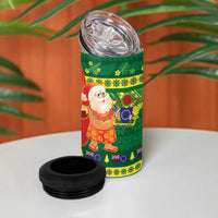 Cook Islands Christmas 4 in 1 Can Cooler Tumbler Surfing Santa Mere Kiritimiti LT14 - Polynesian Pride