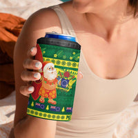 Cook Islands Christmas 4 in 1 Can Cooler Tumbler Surfing Santa Mere Kiritimiti LT14 - Polynesian Pride