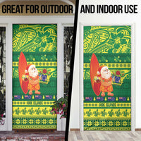 Cook Islands Christmas Door Cover Surfing Santa Mere Kiritimiti - Polynesian Pride