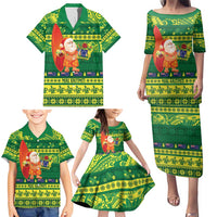 Cook Islands Christmas Family Matching Puletasi and Hawaiian Shirt Surfing Santa Mere Kiritimiti - Polynesian Pride