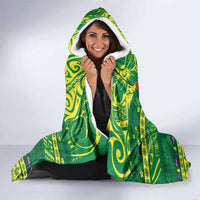 Cook Islands Christmas Hooded Blanket Surfing Santa Mere Kiritimiti - Polynesian Pride