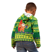 Cook Islands Christmas Kid Hoodie Surfing Santa Mere Kiritimiti - Polynesian Pride