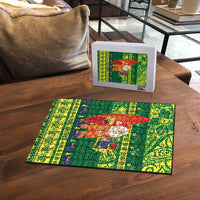 Cook Islands Christmas Puzzle Surfing Santa Mere Kiritimiti - Polynesian Pride