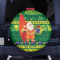 Cook Islands Christmas Spare Tire Cover Surfing Santa Mere Kiritimiti - Polynesian Pride