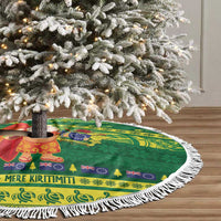 Cook Islands Christmas Tree Skirt Surfing Santa Mere Kiritimiti - Polynesian Pride