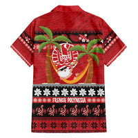 French Polynesia Christmas Family Matching Short Sleeve Bodycon Dress and Hawaiian Shirt Tiare Chilling Santa Oaoa I teie Noera - Polynesian Pride