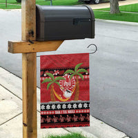 French Polynesia Christmas Garden Flag Tiare Chilling Santa Oaoa I teie Noera - Polynesian Pride