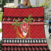 French Polynesia Christmas Quilt Tiare Chilling Santa Oaoa I teie Noera LT14 Red - Polynesian Pride