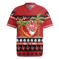 French Polynesia Christmas Rugby Jersey Tiare Chilling Santa Oaoa I teie Noera - Polynesian Pride
